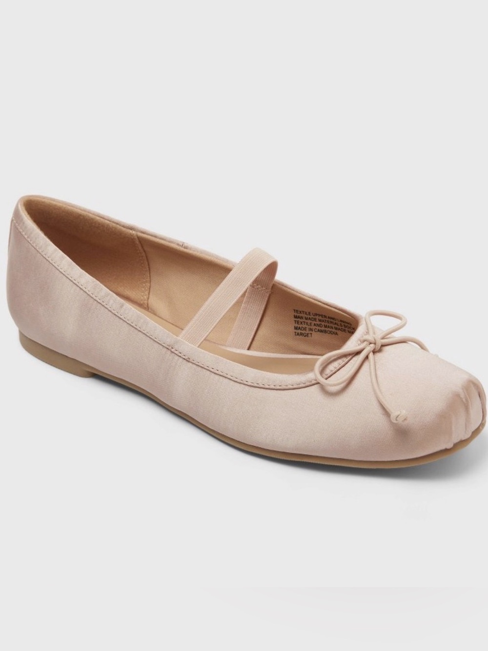 wild fable Soft Pink Ballet Flat with Bow and Elastic Strap